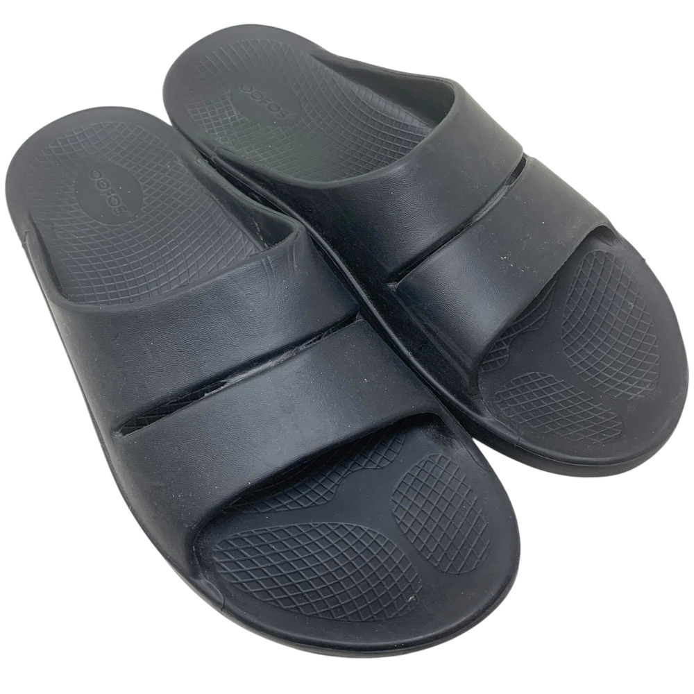 OOFOS OOahh Recovery Slide Sandals Men's Black Comfort Slides Size 12 EU 45 - Picture 2 of 7